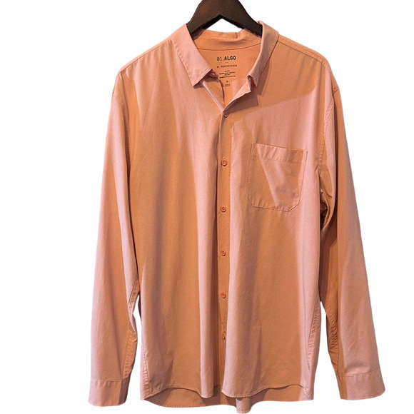 01. ALGO Men's Casual Button-Down Long Sleeve Performance Shirt Size XL - Picture 2 of 5